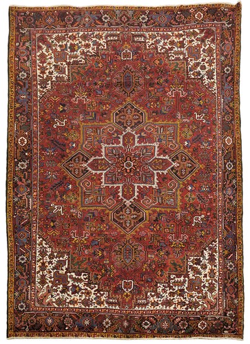 10x13 elegant medallion - medallion, red