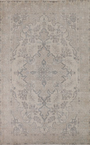 Hand knotted distressed - distressed, beige