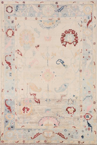 Ivory oushak oriental area rug - oushak,