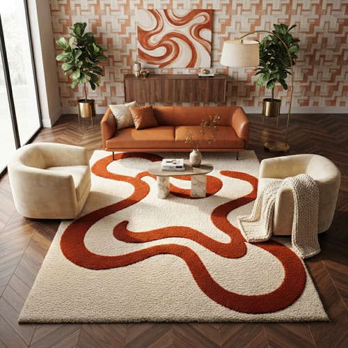 Hand tufted wool - wool, rug